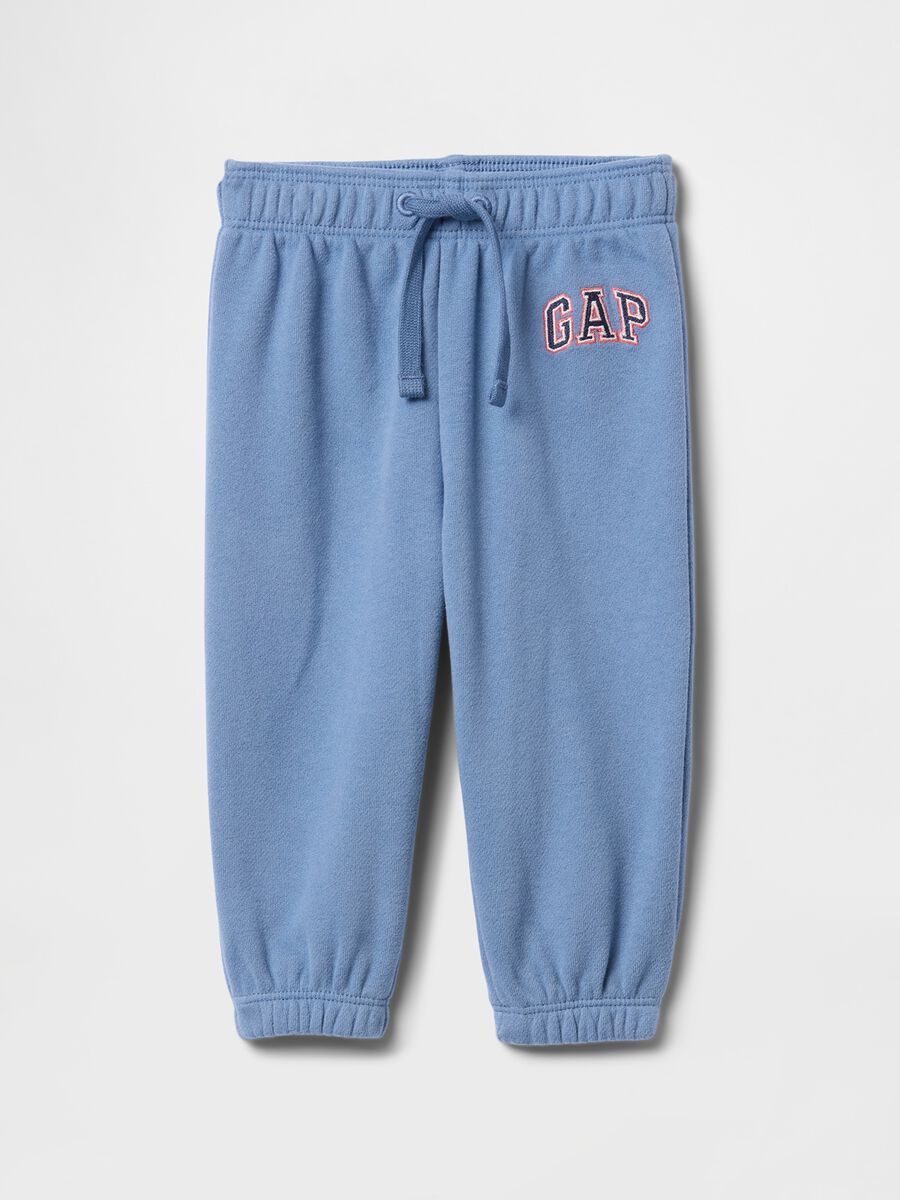 Pantaloni joggers azzurri in misto cotone Neonato_0