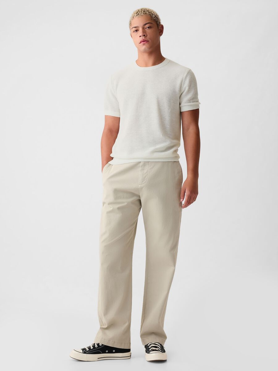 T-shirt in maglia di misto lino Uomo_1