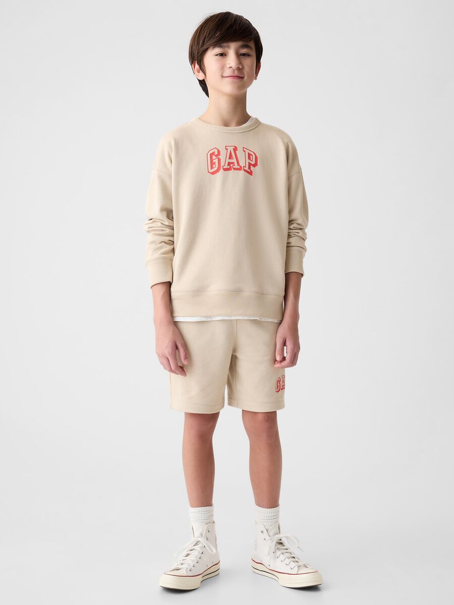 Sweatshirt with round neck and logo print Boy_0