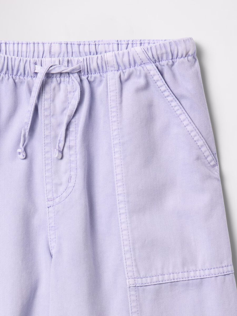 Lilac palazzo trousers in cotton and Lyocell blend Girl_4