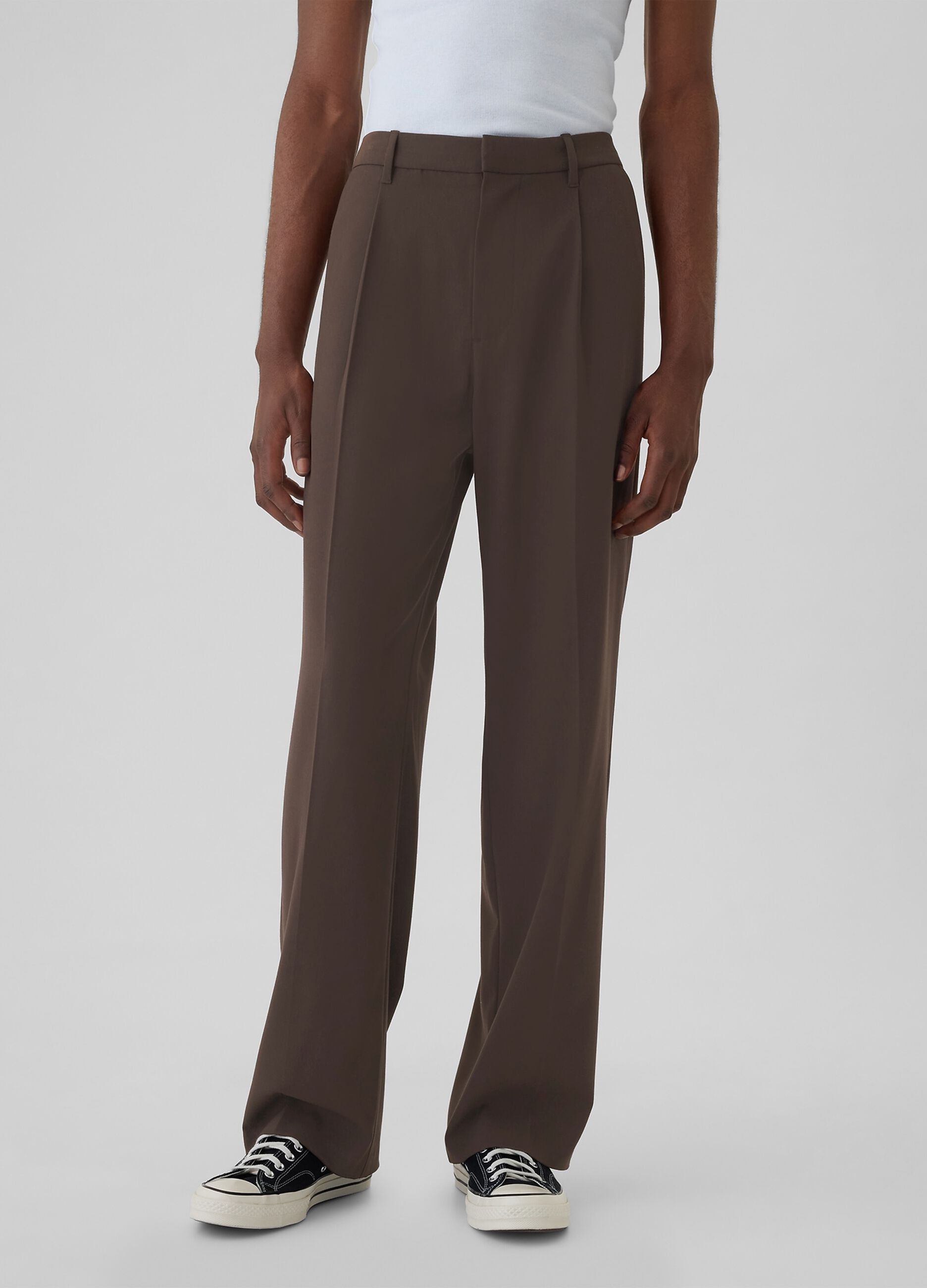 Pantaloni loose fit con pinces_1