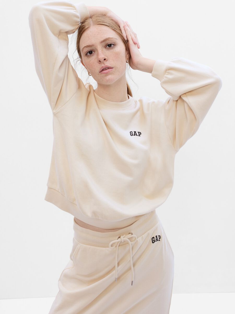 Boxy sweatshirt with embroidered logo Woman_0