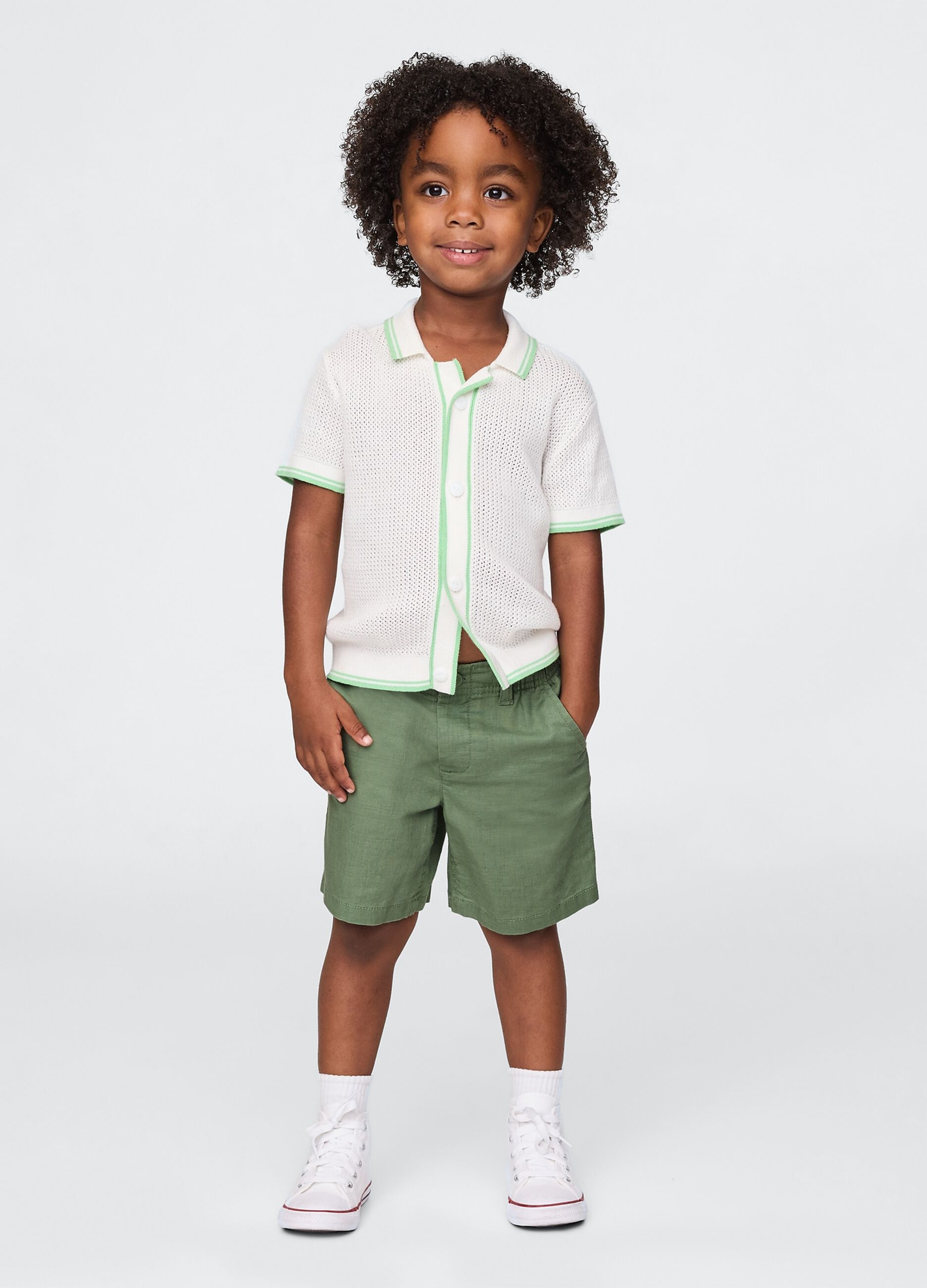 Shorts verde in lino e cotone GAP Kids