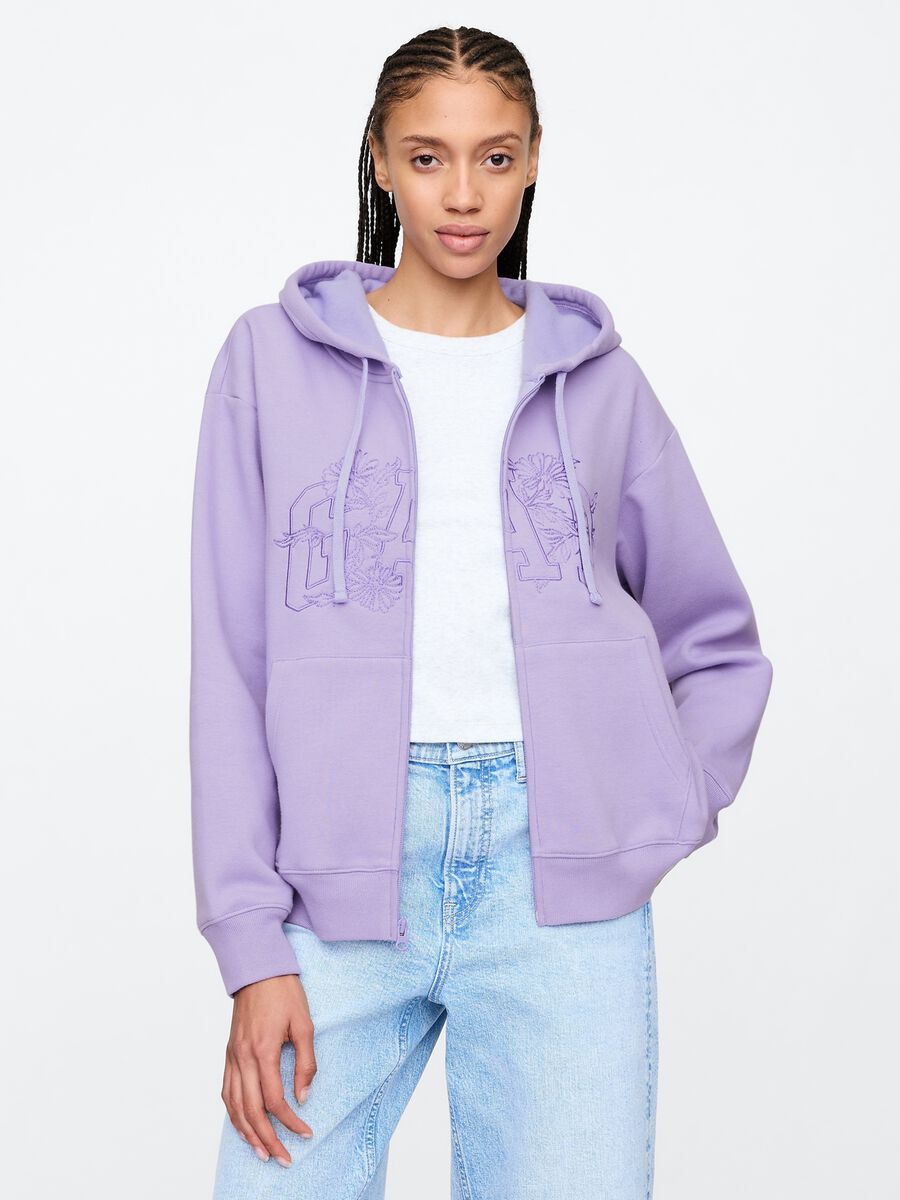 Hooded full-zip sweatshirt Woman_0