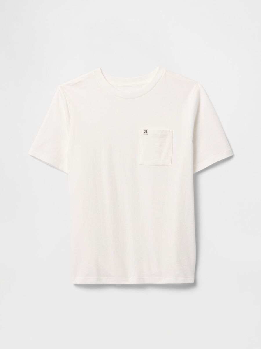 T-shirt bianca a maniche corte in cotone Bambino_0