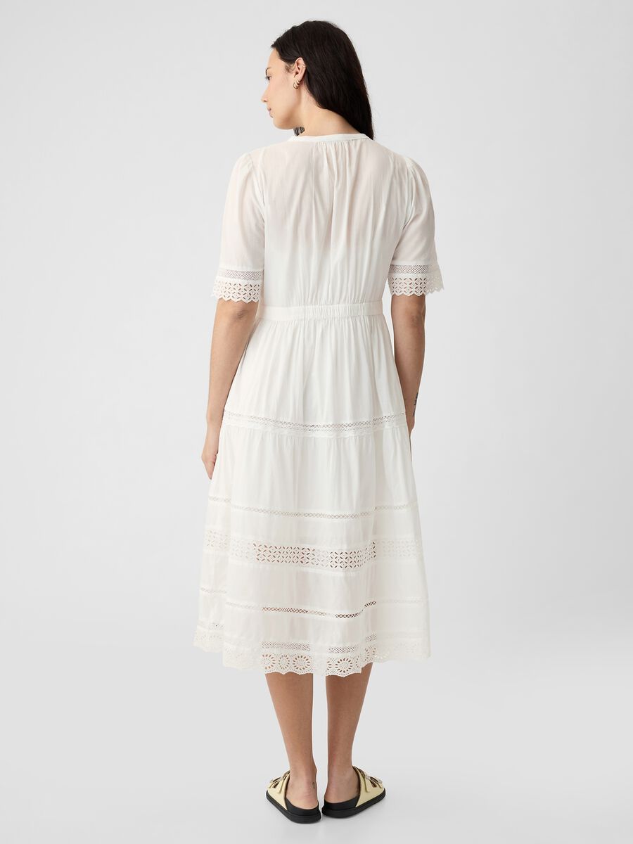 Vestito midi chemisier con pizzo Donna_4