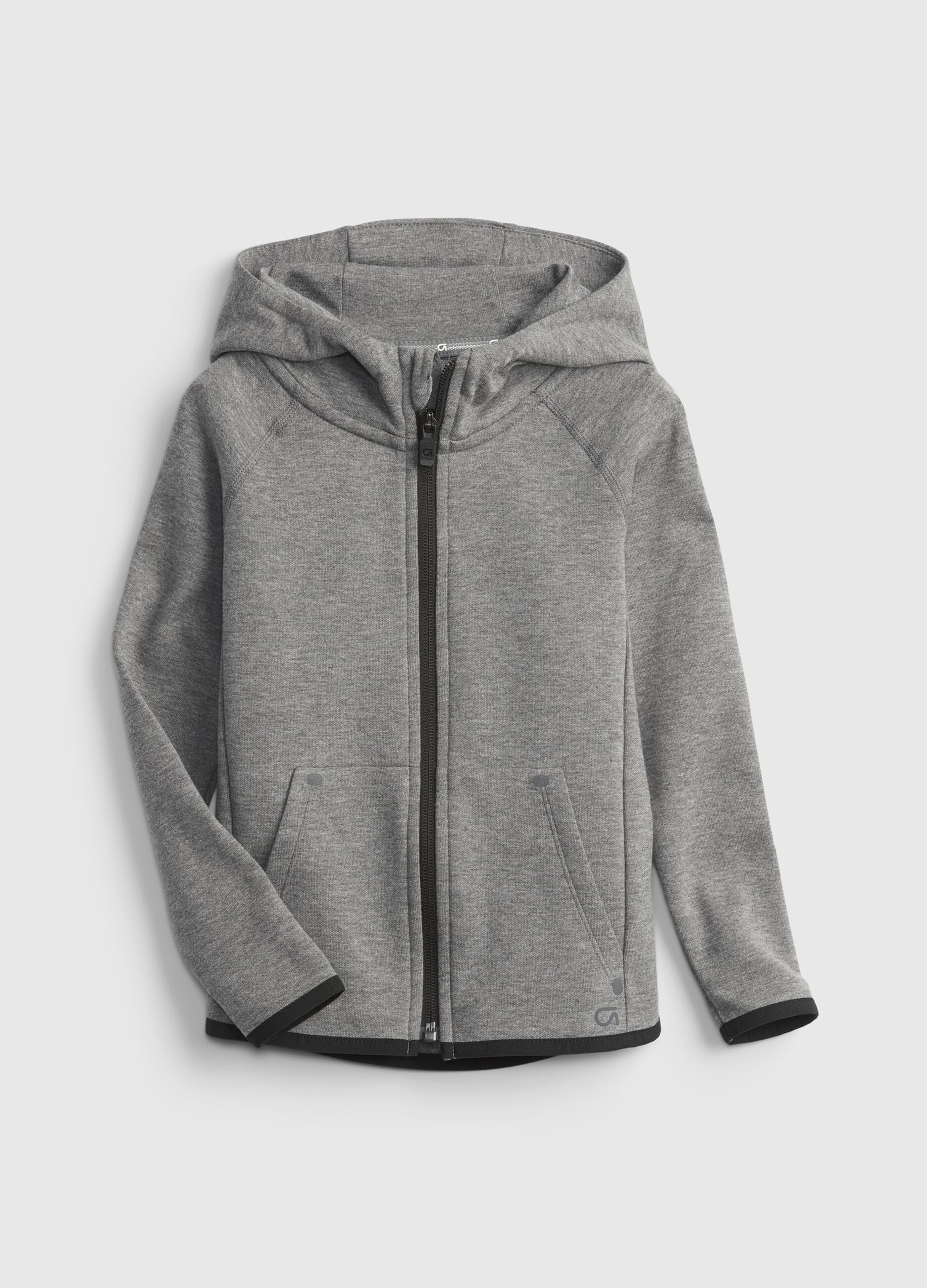 Full-zip hoodie in technical fabric