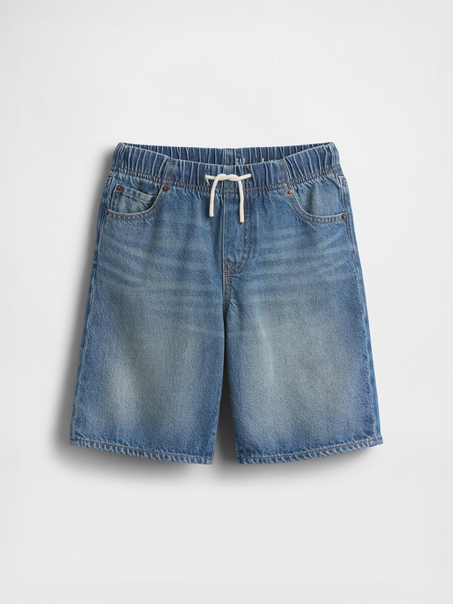 Shorts denim in misto cotone e lyocell Bambino_3