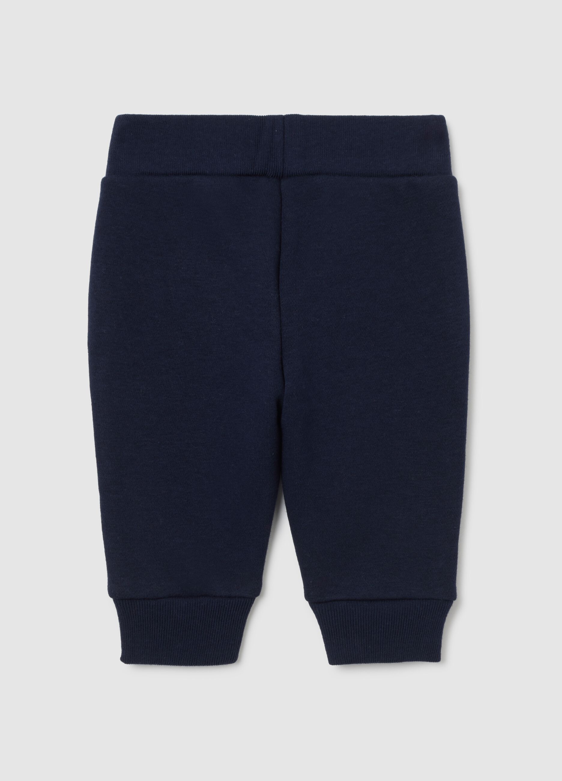Fleece joggers with logo embroidery_1