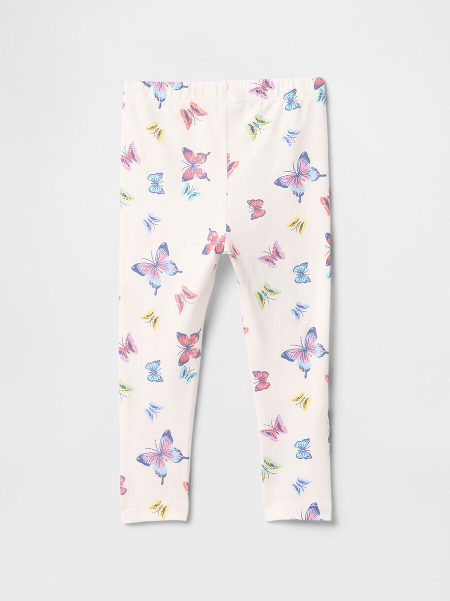 Leggings bianchi con fantasia farfalle GAP Kids Bimba_0