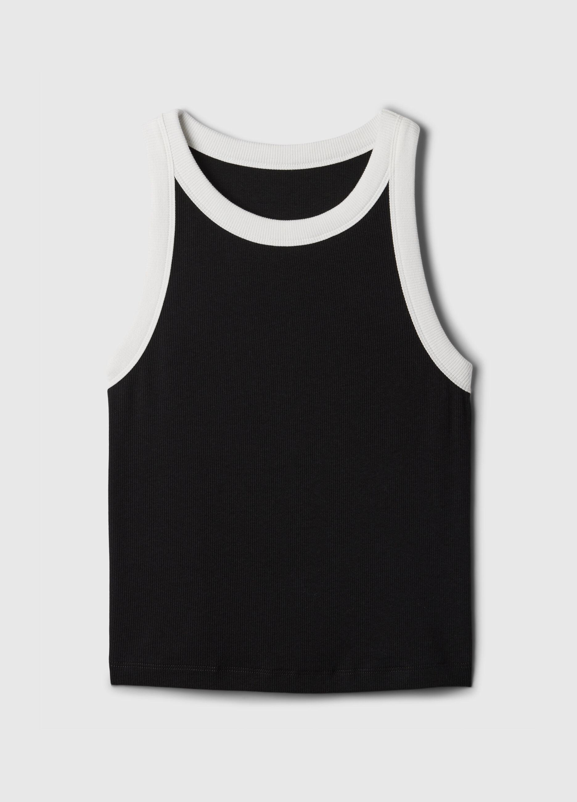 Ribbed crop tank top with halter neck_3