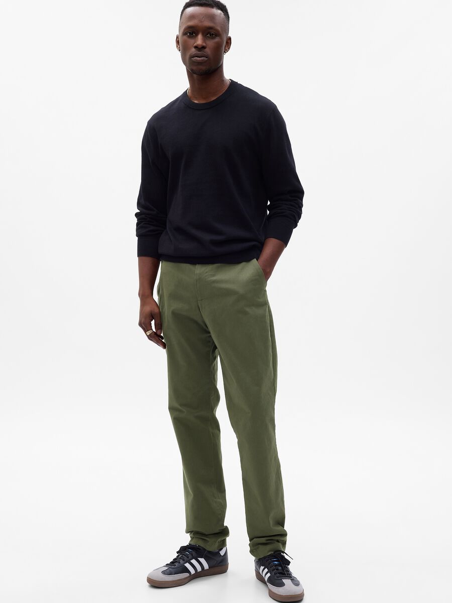 Slim fit, stretch cotton trousers Man_0