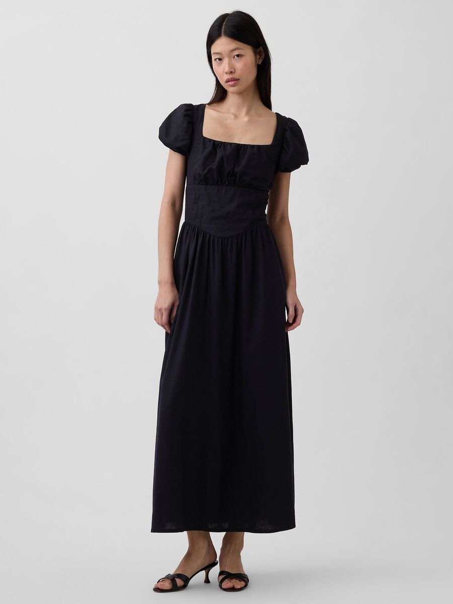 Abito lungo in misto lino Donna_0