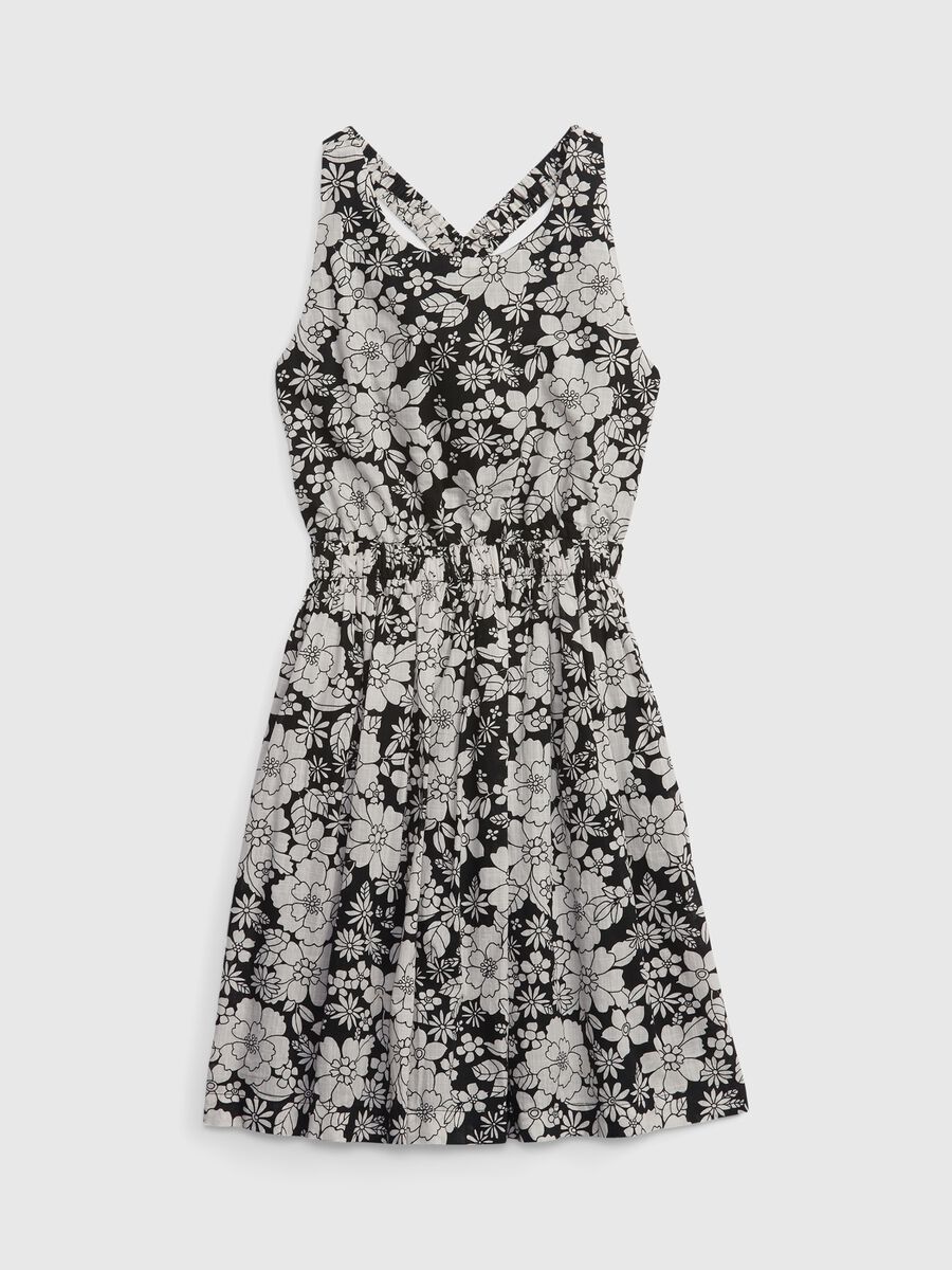 Short sleeveless dress with floral print Girl_2