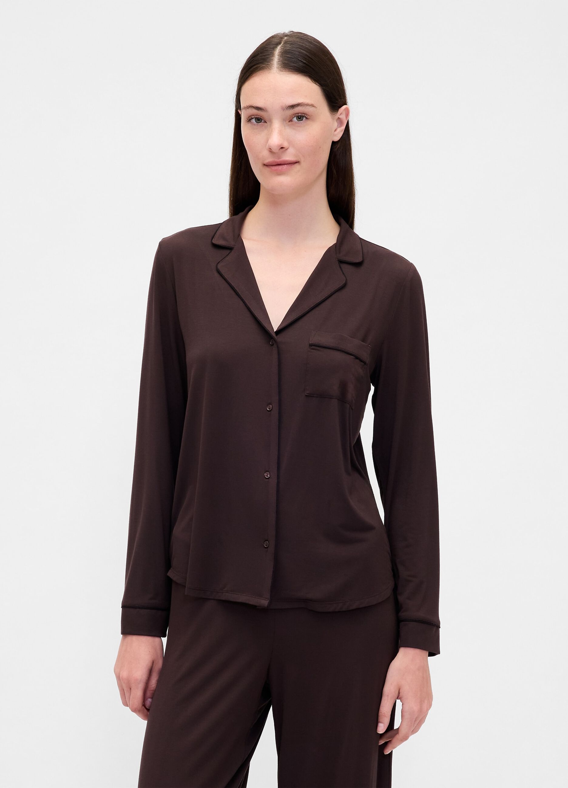 Pigiama marrone elasticizzato in modal