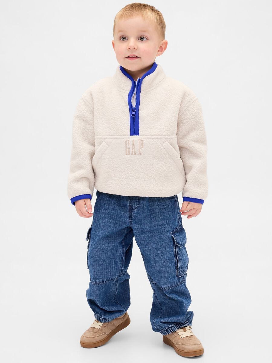Blue cotton cargo trousers for boys Baby Boy_0
