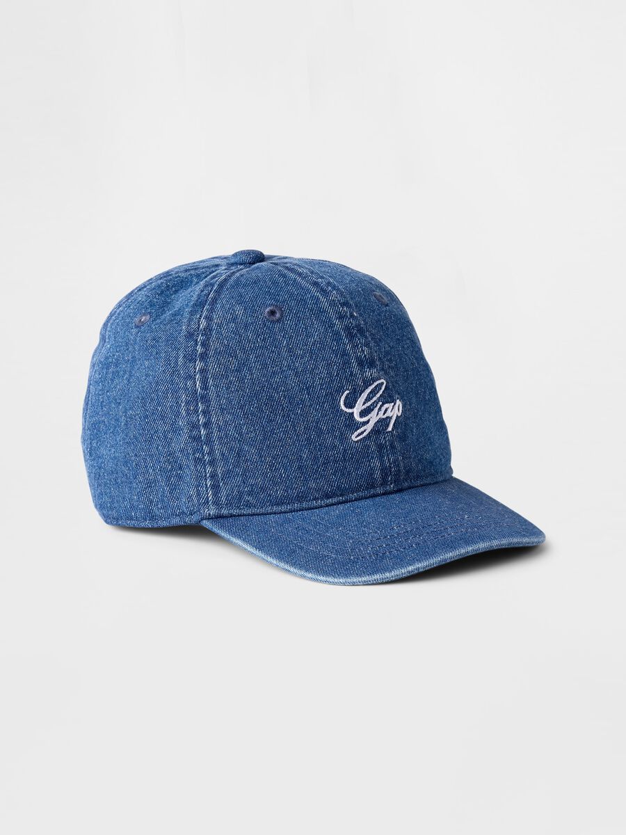 Berretto da baseball in denim ricamo logo Bambino_0