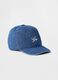Denim baseball cap with logo embroidery_0