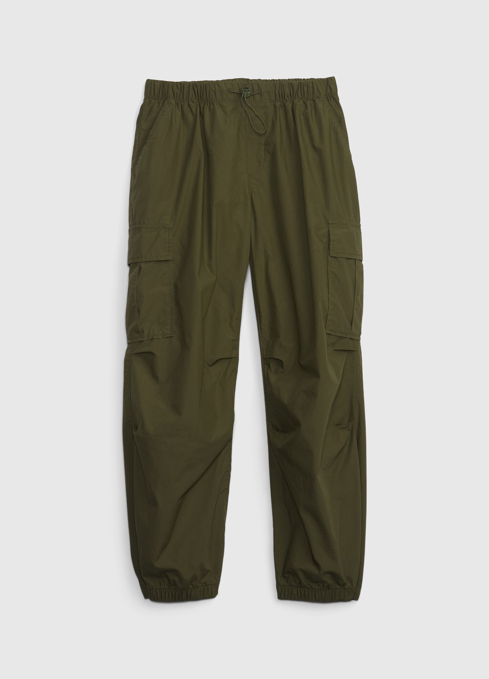 Cargo joggers in cotton with drawstring