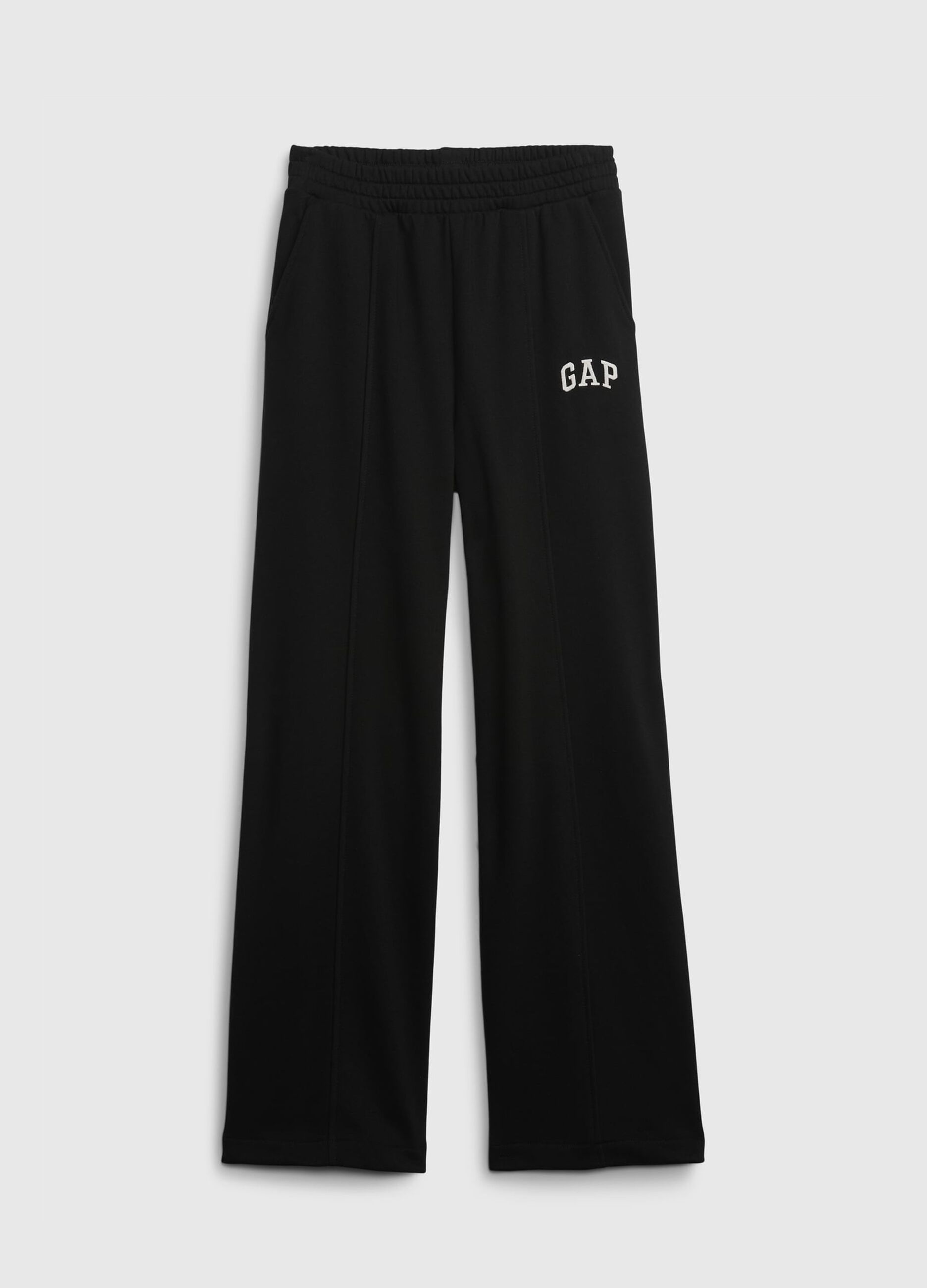 Plush wide-leg joggers with embroidered logo_1