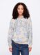 Beige floral sweatshirt with hood_0