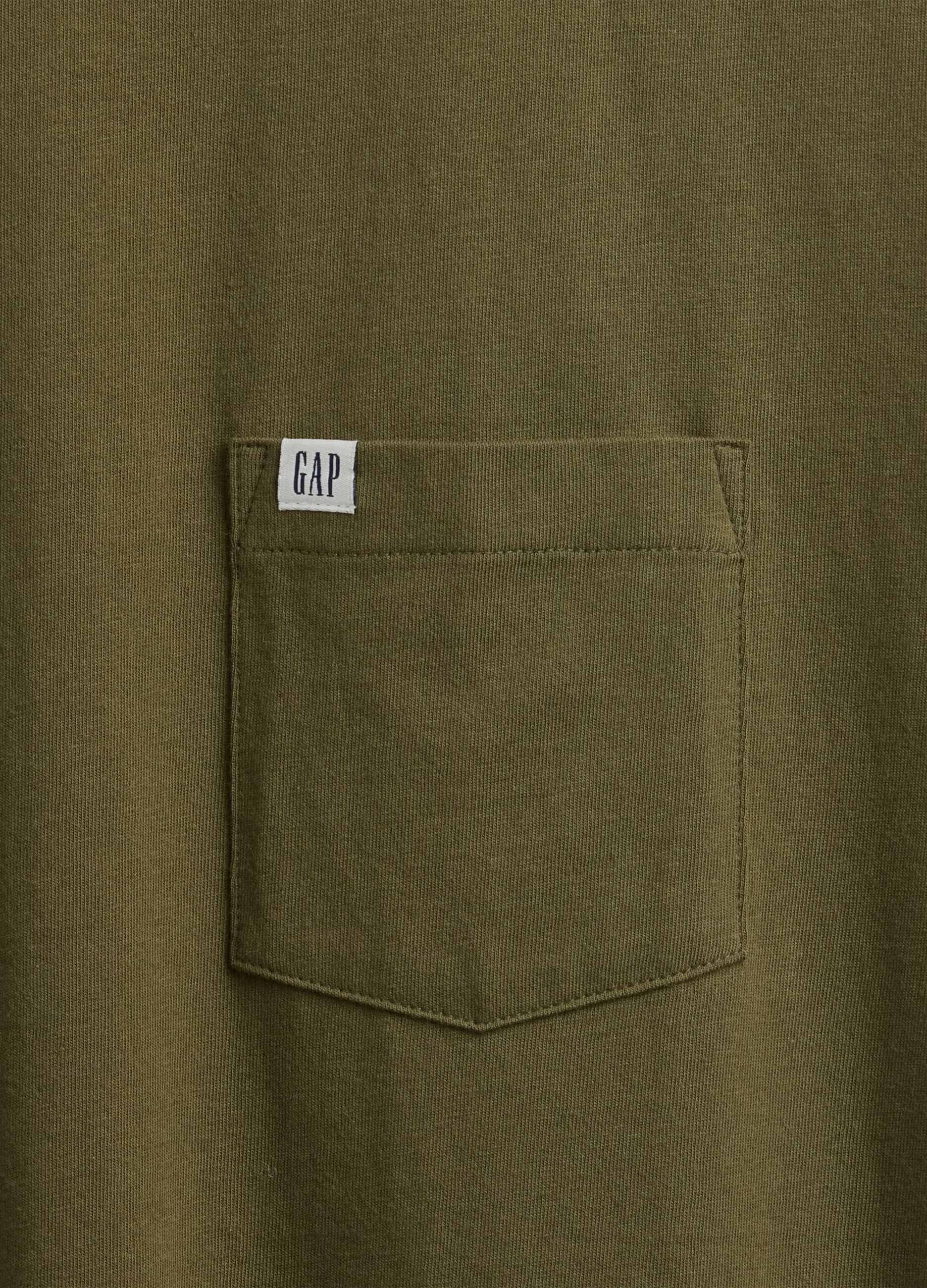 T-shirt verde a maniche corte in cotone_4