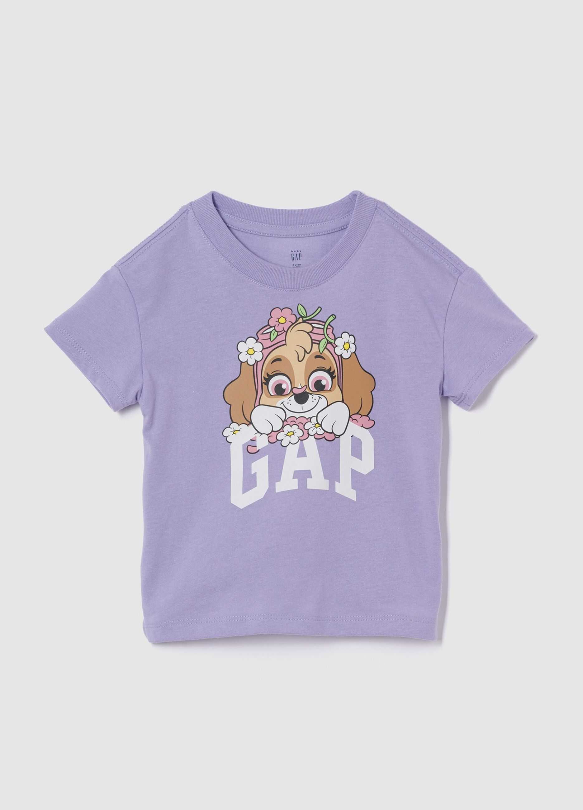 T-shirt viola in cotone con stampa Skye