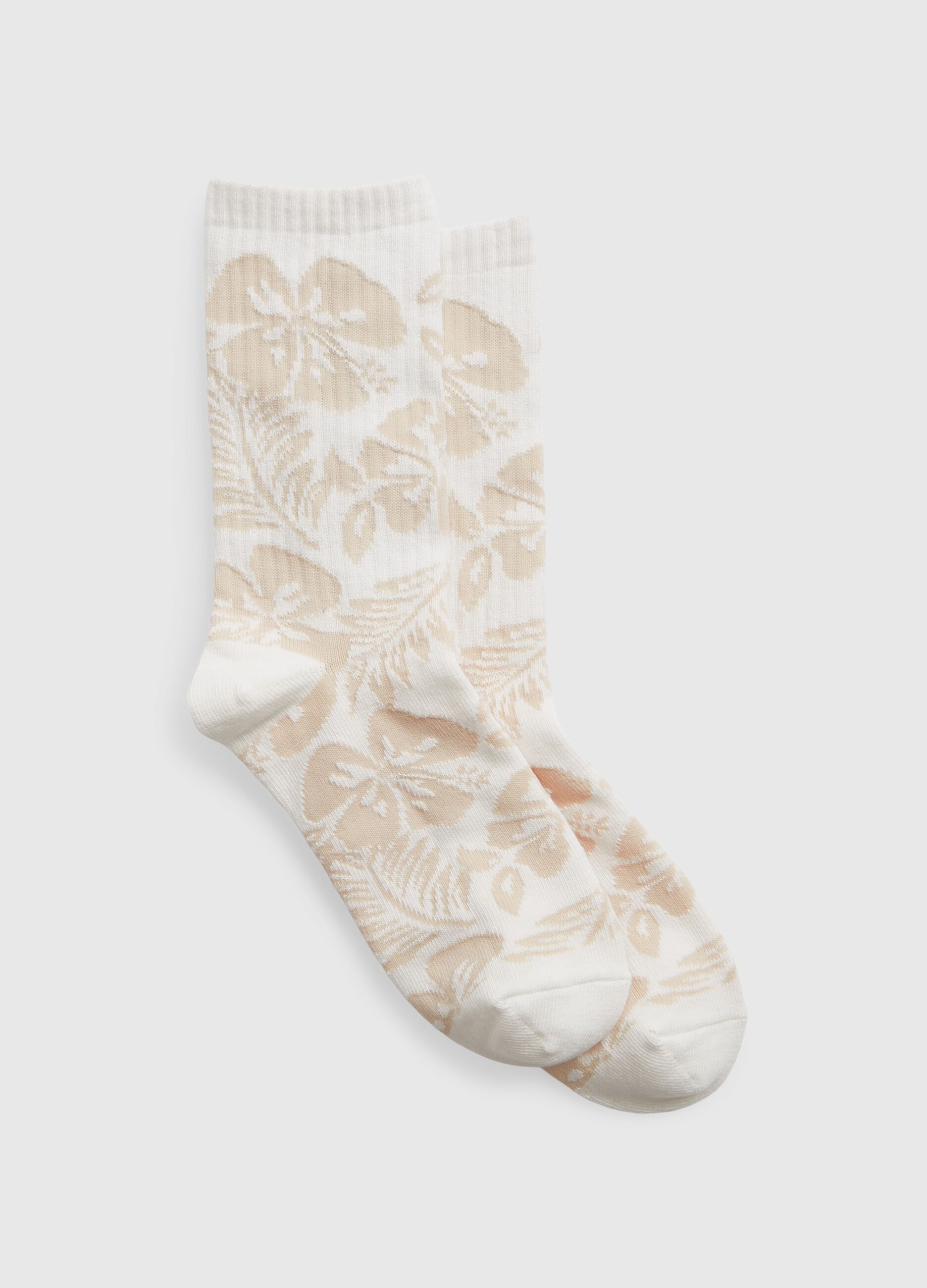 Organic cotton midi socks with floral pattern