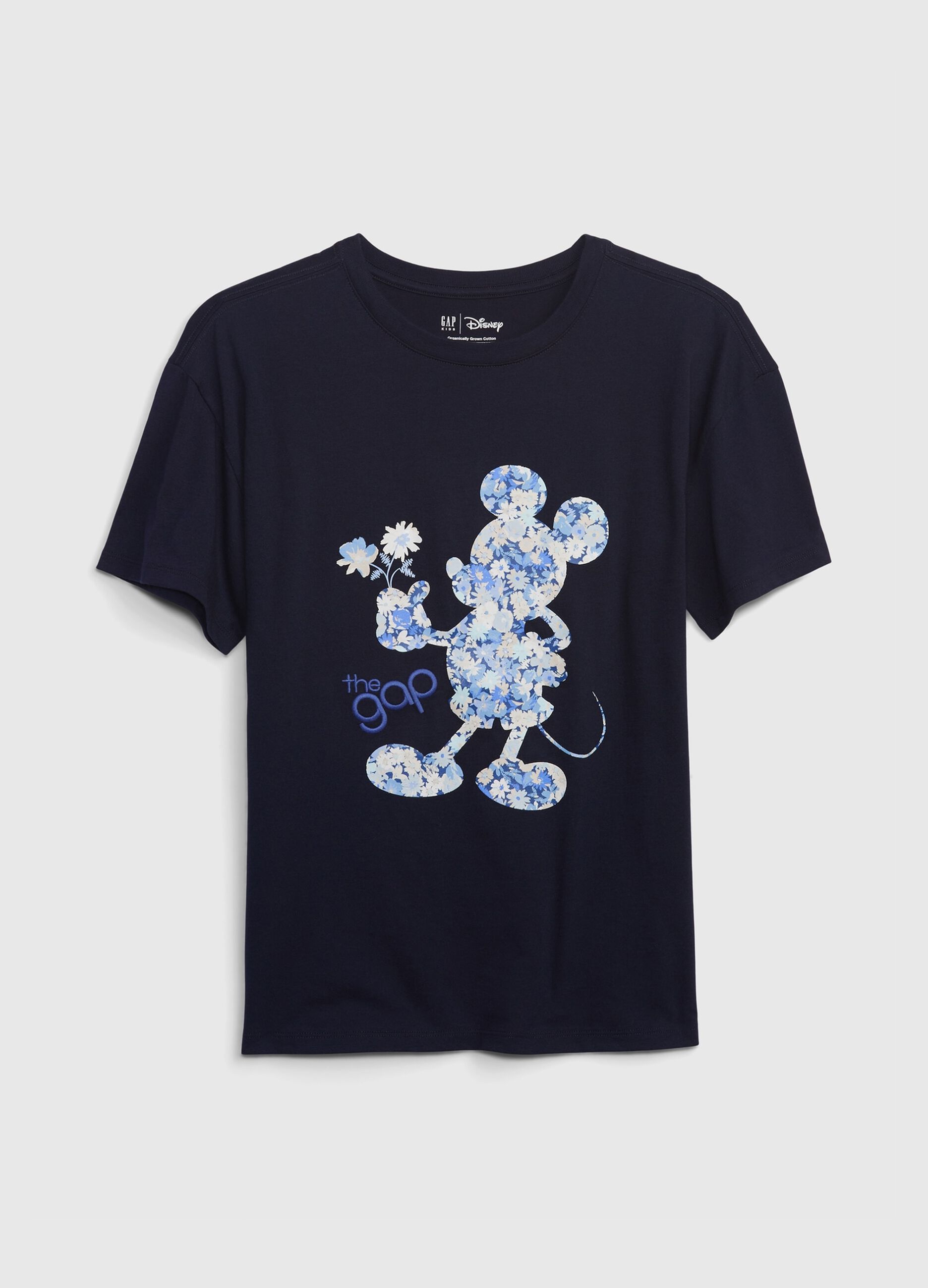 T-shirt con stampa Disney Topolino e ricamo logo