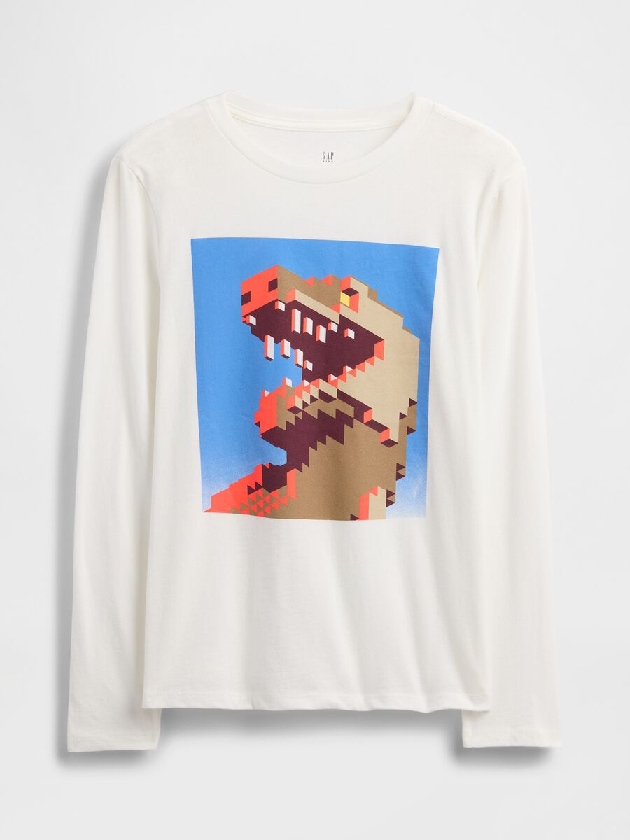 Maglia bianca a maniche lunghe in cotone Bambino_0