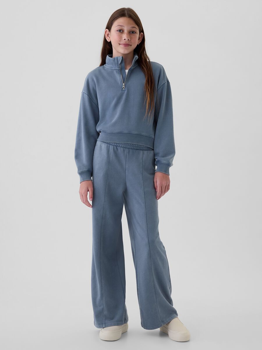 Joggers a gamba larga in felpa Bambina_0