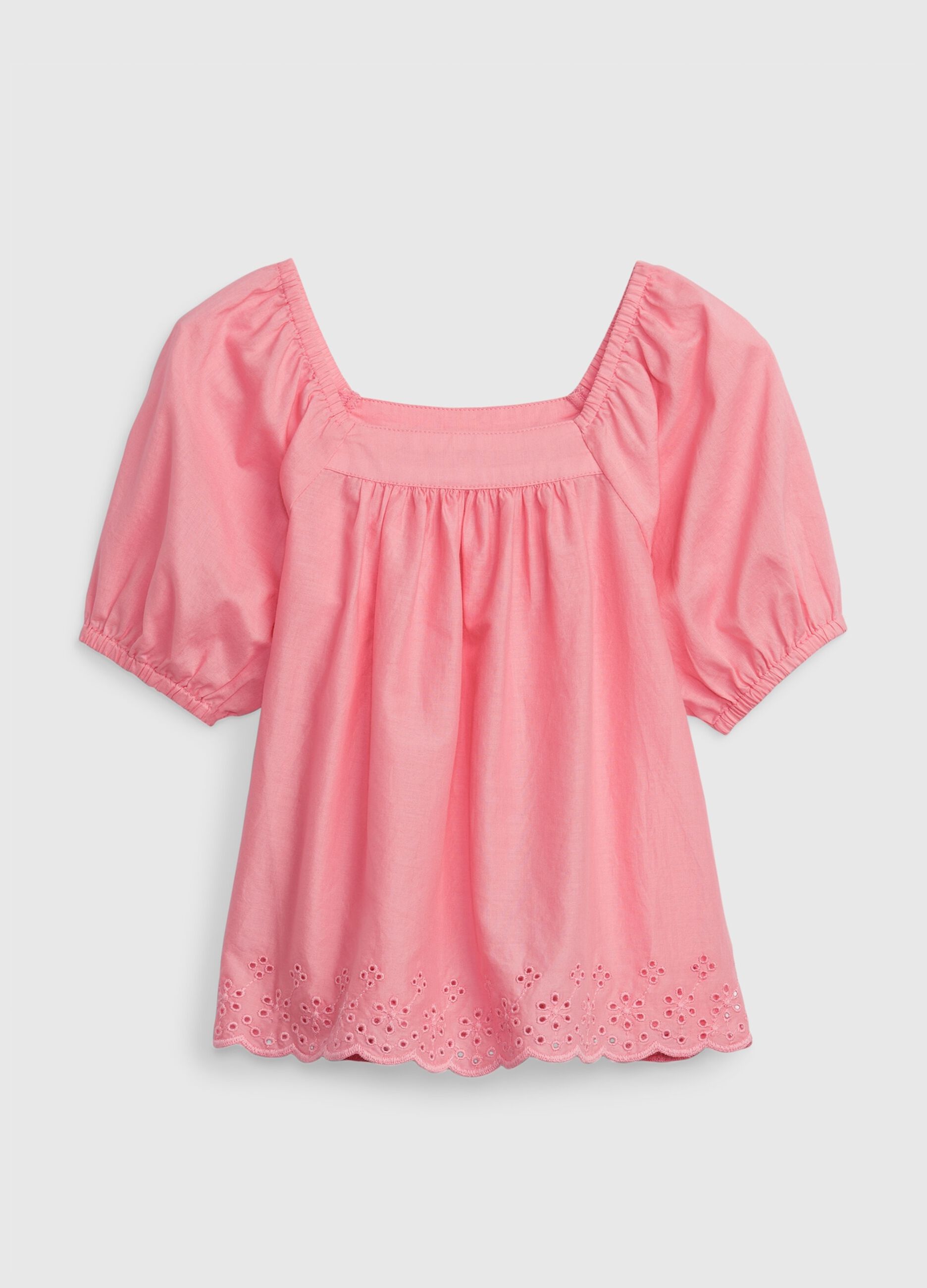 Cotton blouse with pointelle design