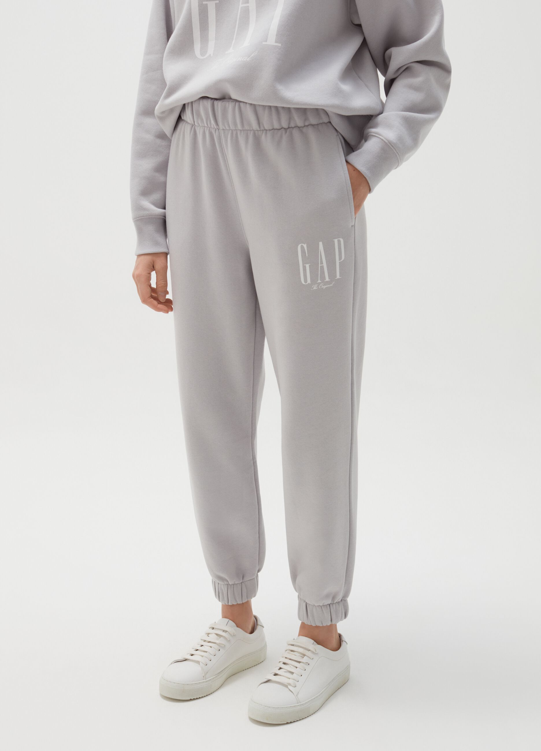 Plush joggers with logo print_1