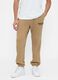 Pantaloni jogger beige in misto cotone e poliestere_1