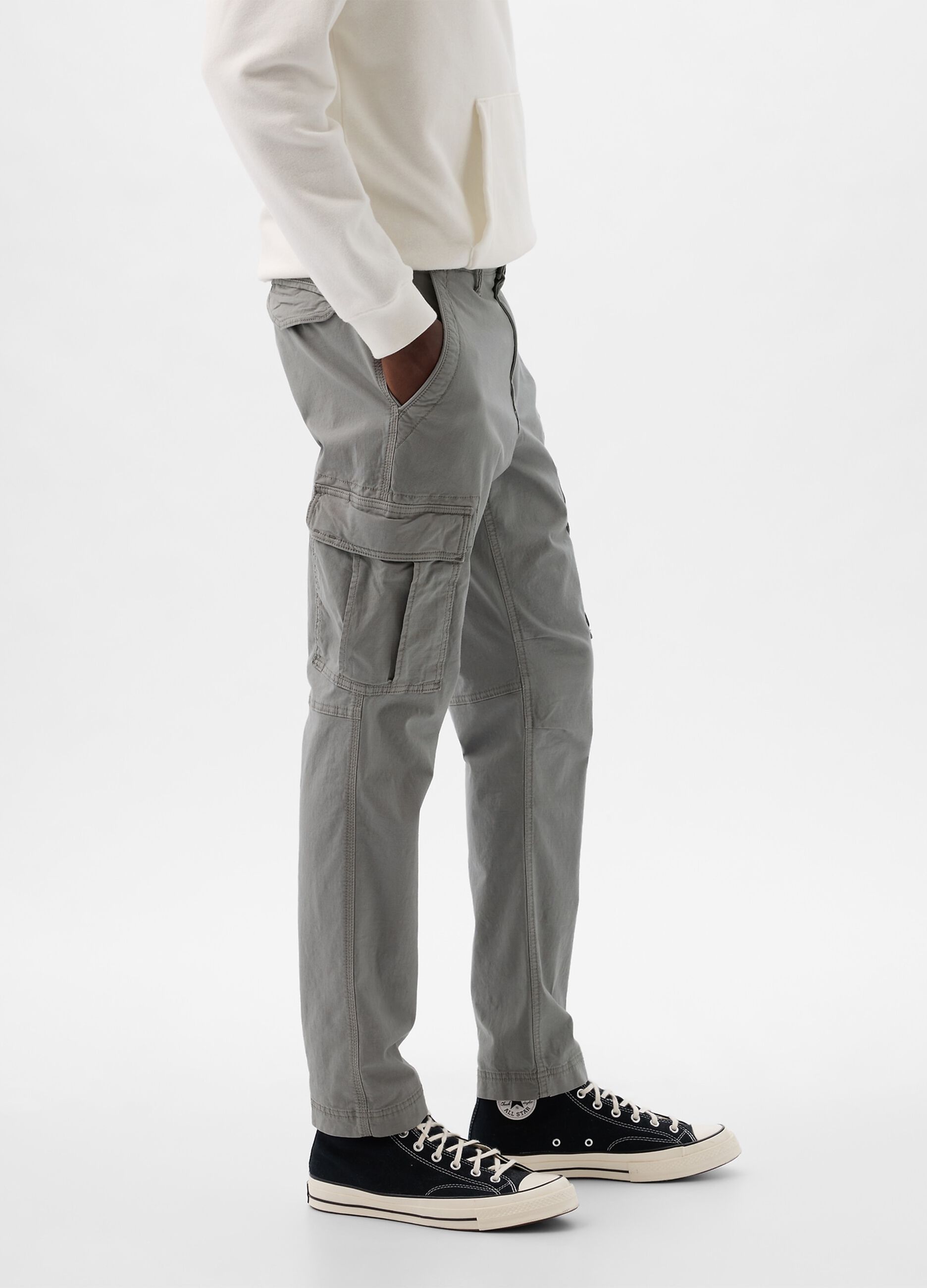 Pantalone cargo in cotone stretch_1