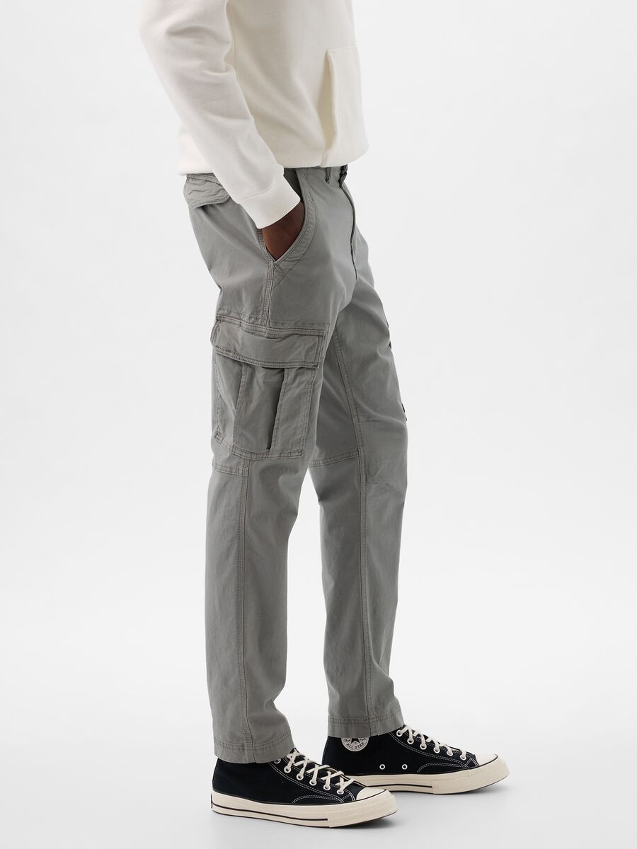 Cargo trousers in stretch cotton Man_1
