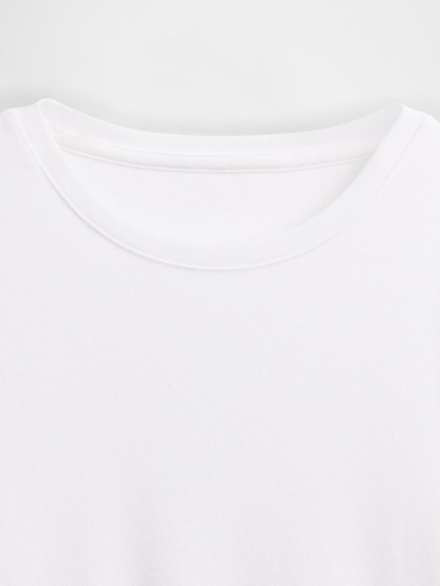 Maglietta bianca a maniche lunghe elasticizzata Donna_4