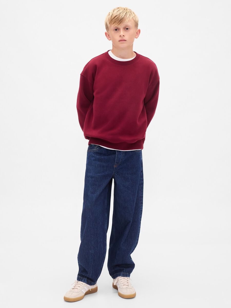Felpa rossa girocollo Bambino_0