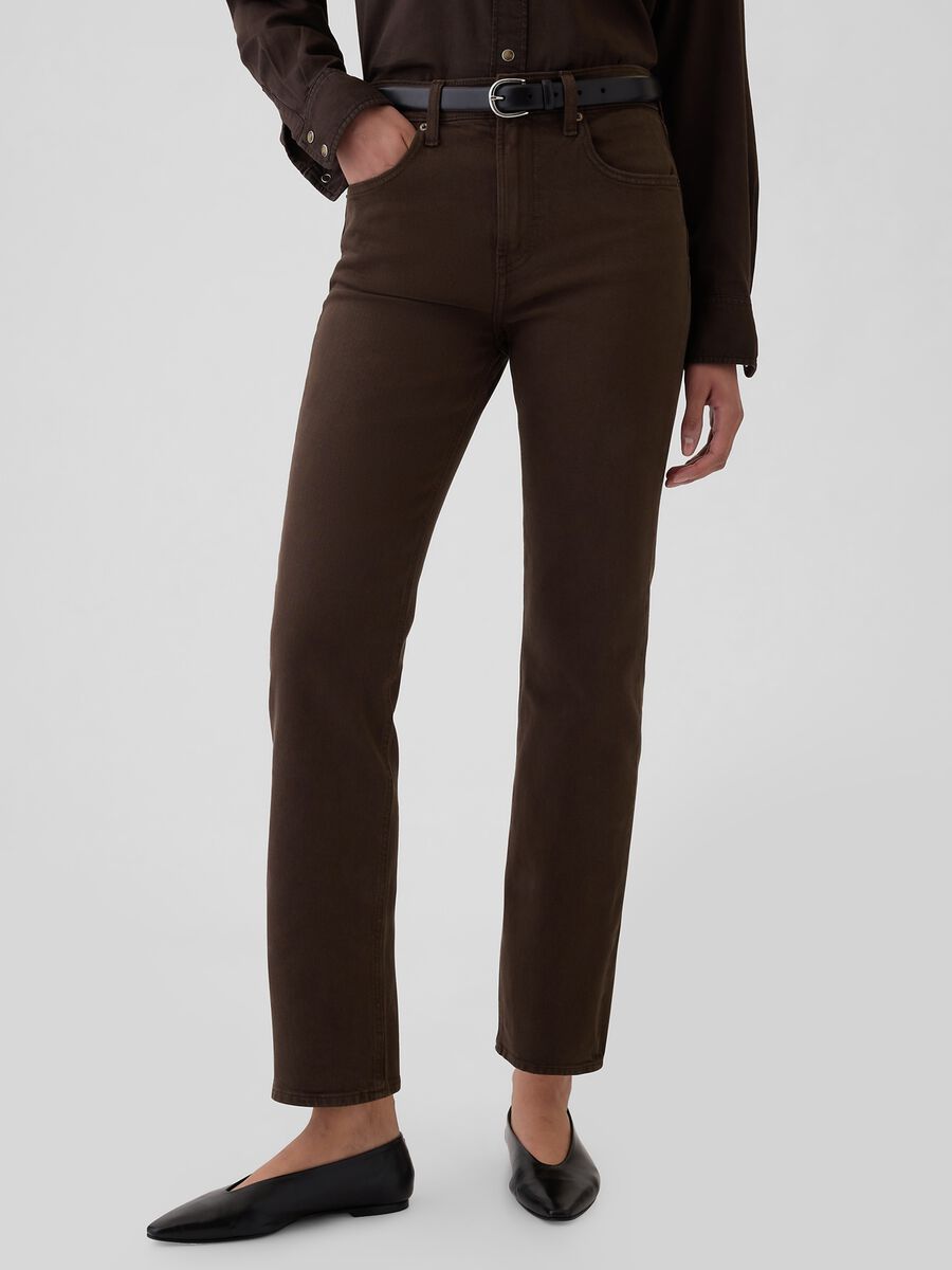 Pantalone straight fit in cotone stretch Donna_1