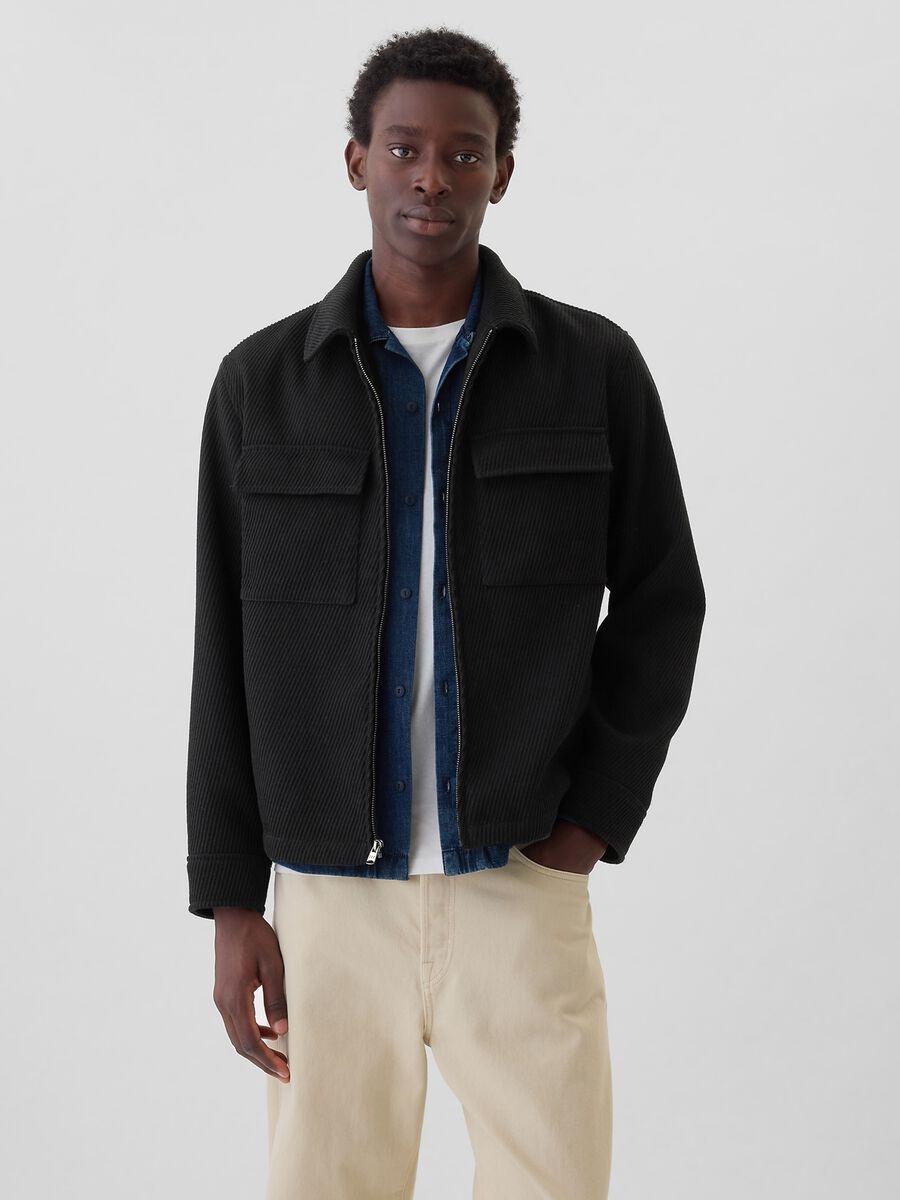 Jacket in wool twill Man_0