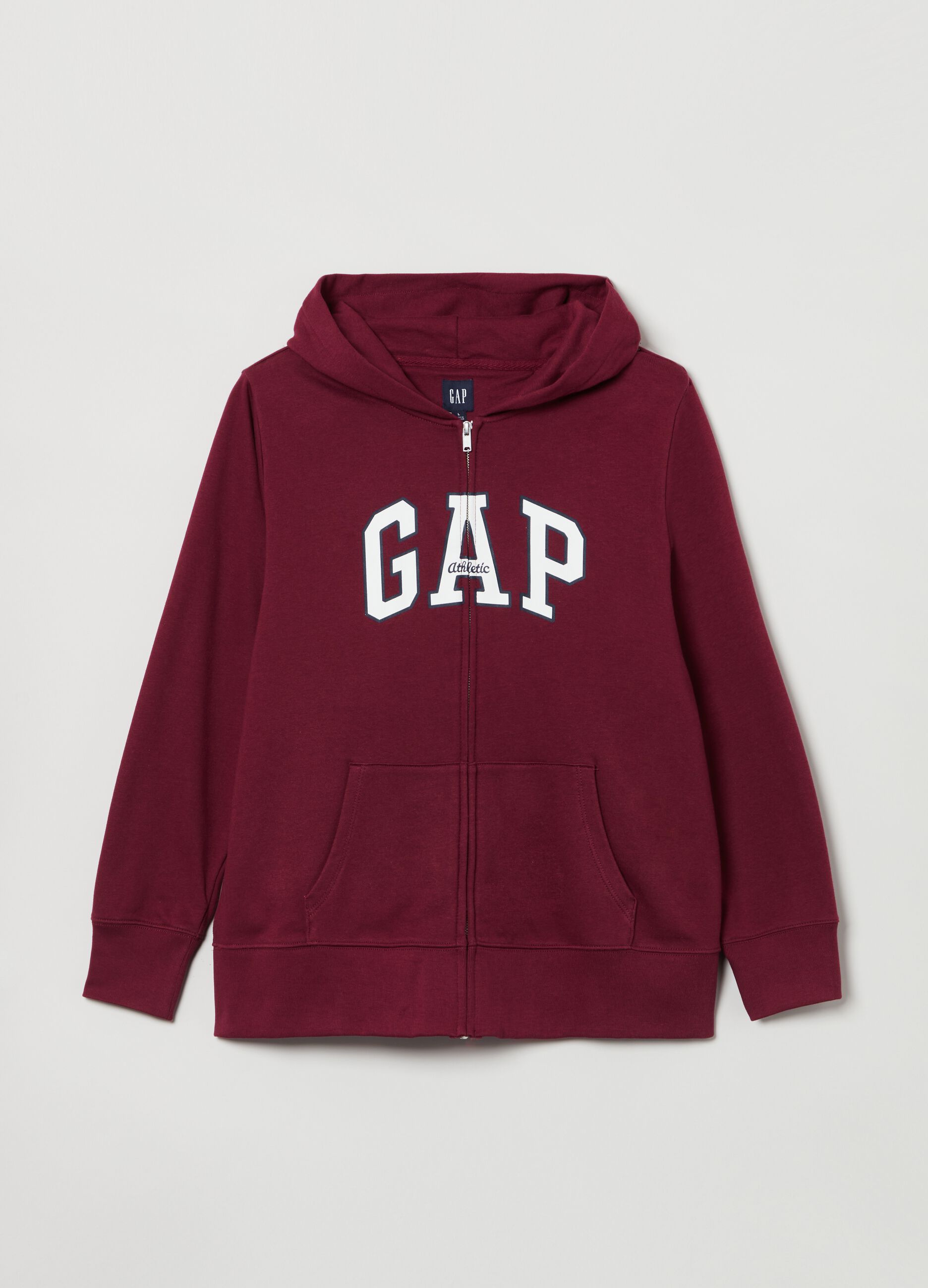 Full-zip hoodie with logo print_0