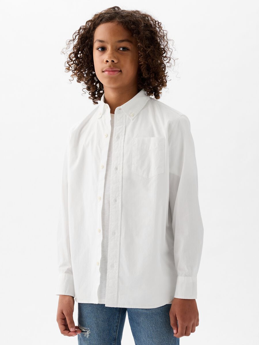 Camicia in cotone bio con tasca Bambino_0