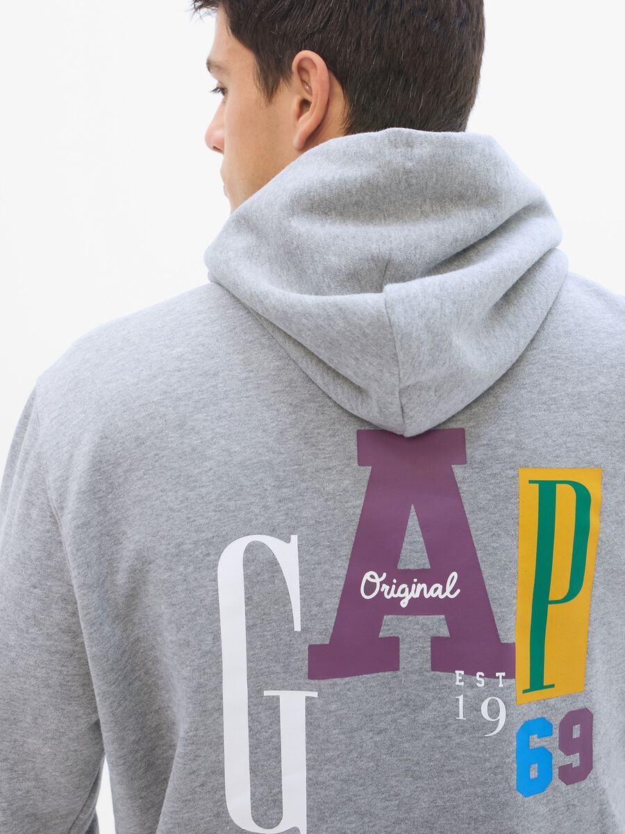 Hoodie with multicoloured printed logo Man_1