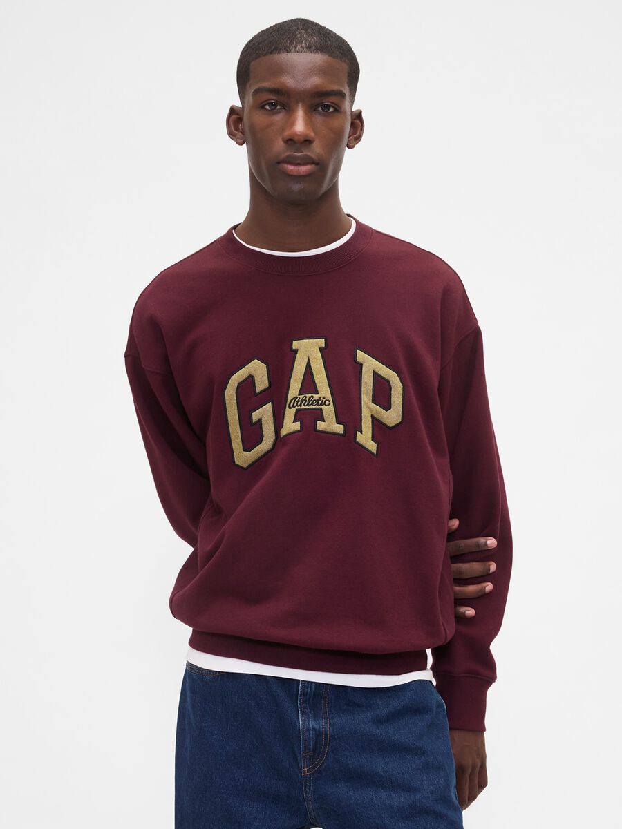 Felpa a girocollo con logo Uomo_0