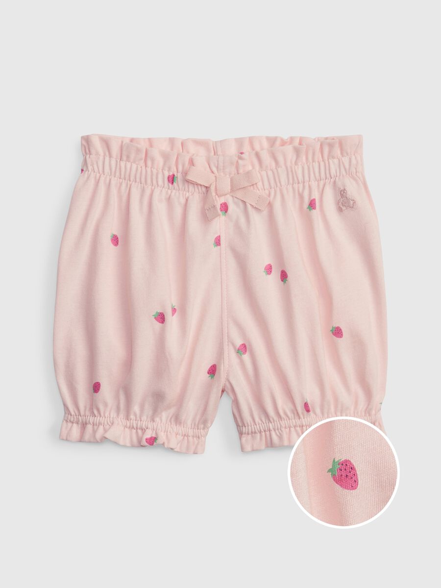 Organic cotton shorts with print and embroidery Newborn Boy_0