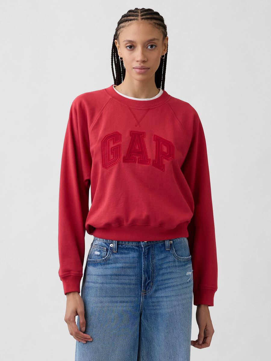 Felpa girocollo in misto cotone con logo GAP Donna_0
