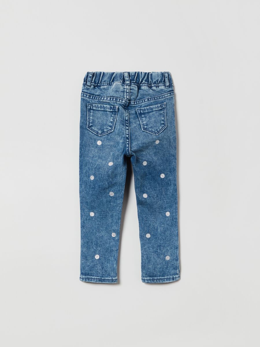 Jeggings with glitter polka dots print Toddler Girl_1
