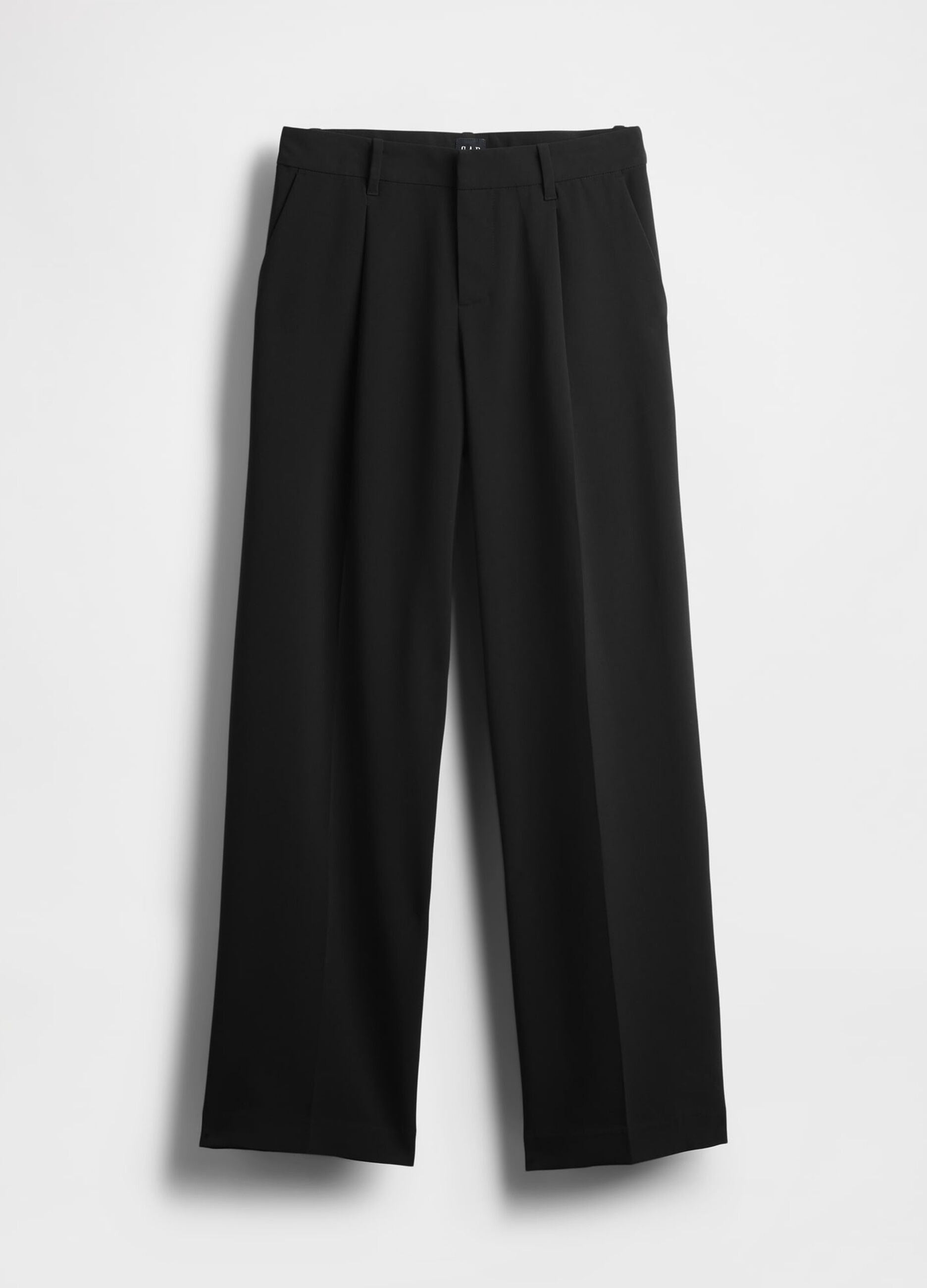 Black Stretch Wide-Leg Trousers