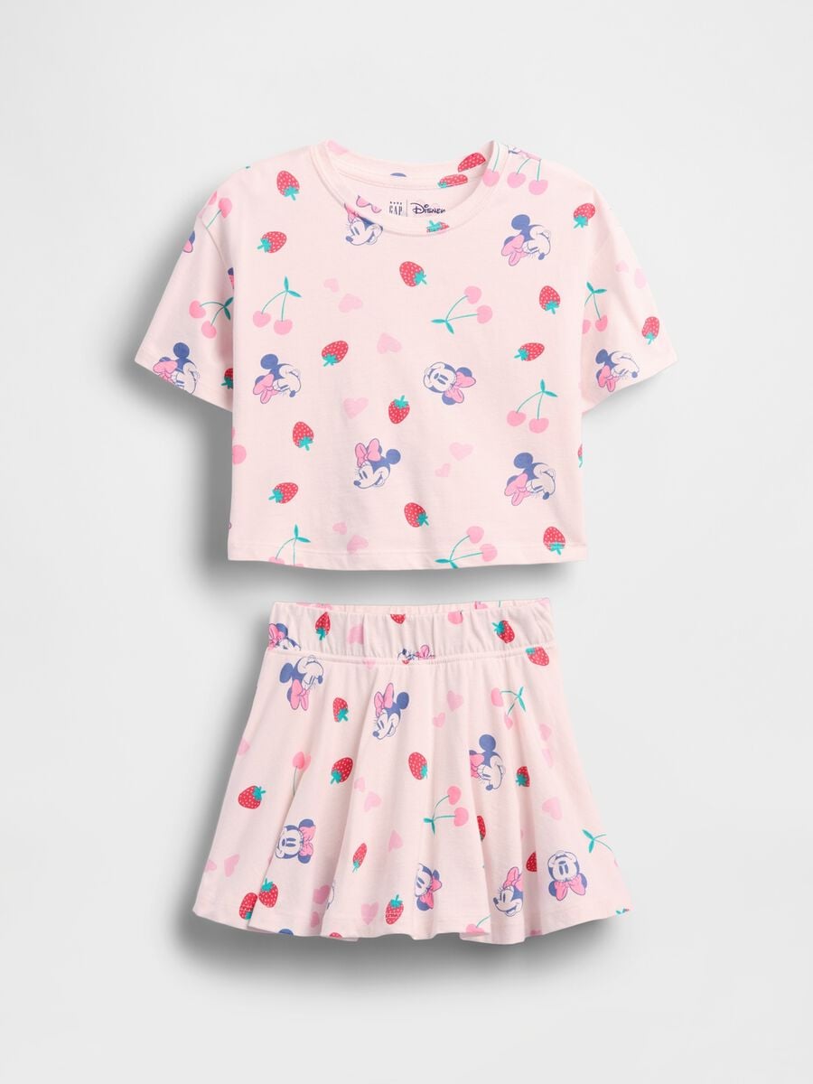 Set Minnie Disney in puro cotone con t-shirt e gonna Bimba_1