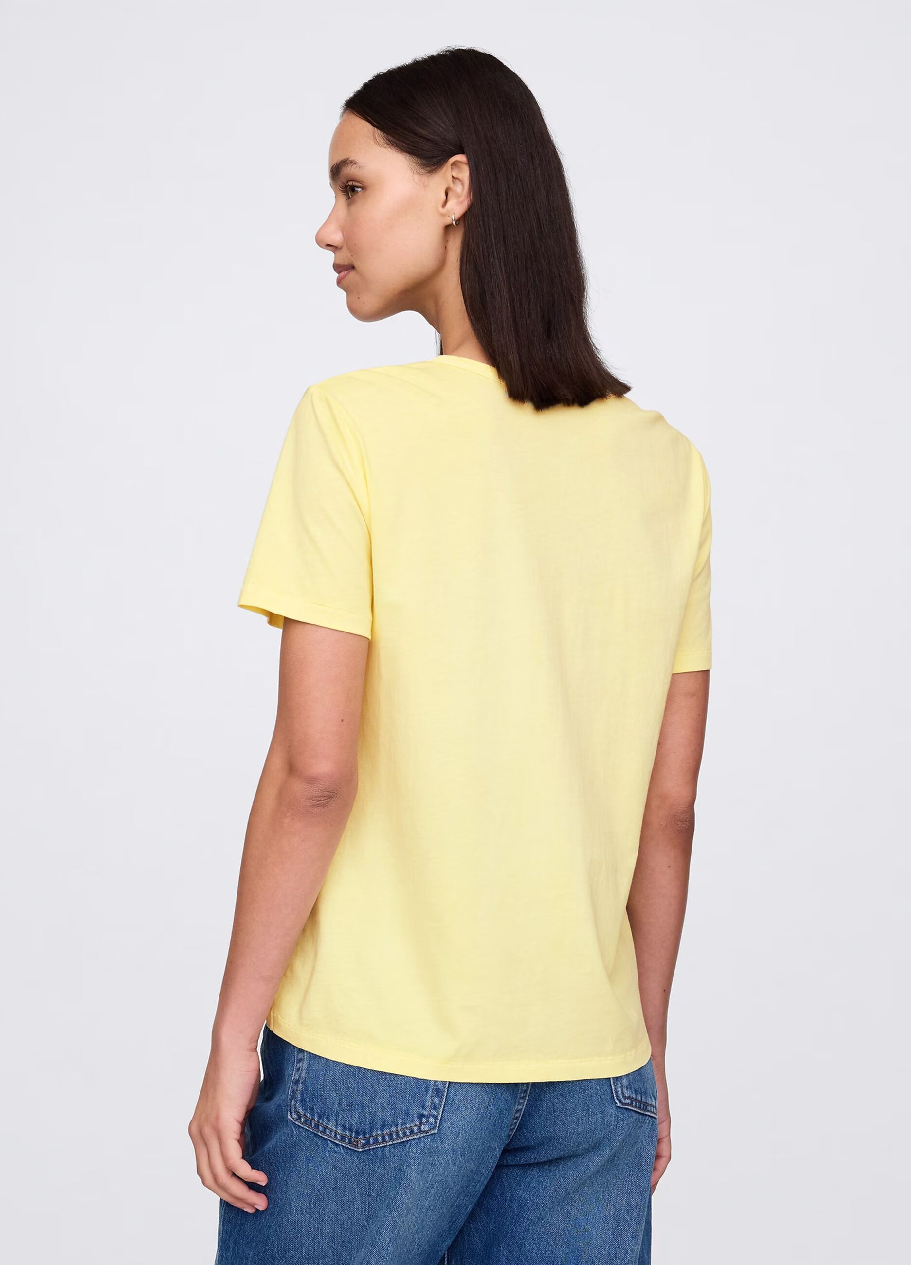 T-shirt gialla in puro cotone_2